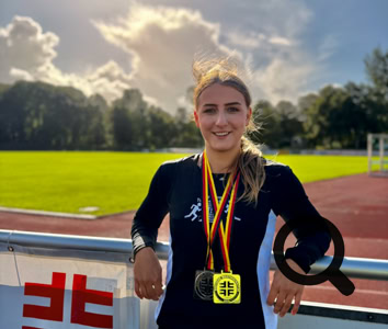 Morgaine Rosenke Deutsche Meisterin bei den Deutschen Mehrkampfmeisterschaften Leichtathletik Fünfkampf 2026 DTB